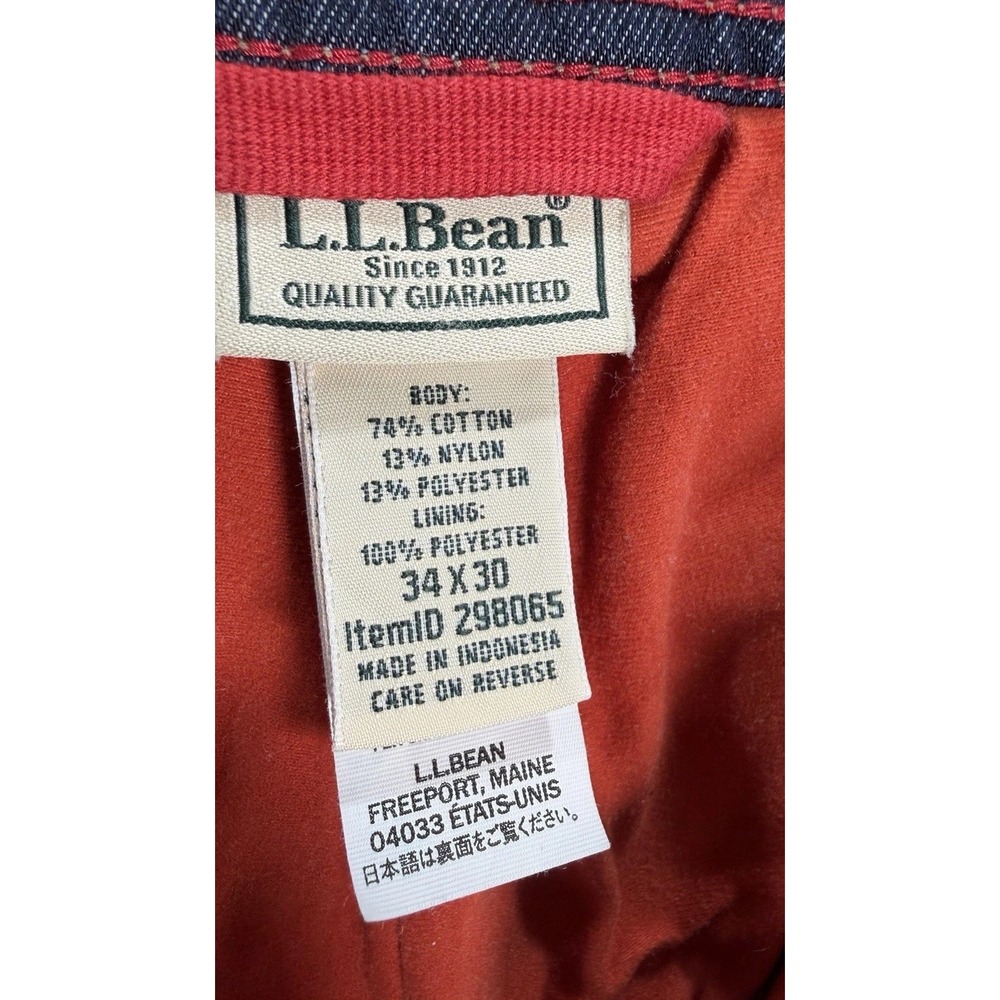 LL Bean Jeans Mens Flannel Lined Dark Wash Denim Sz 34 x 30 Classic Outdoors - Picture 4 of 7